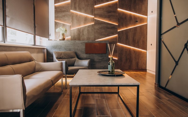 Empty flat interrior with elements decoration